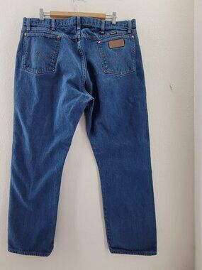 Vintage Wranglers 13MWZ High Waist Straight Leg Jeans 38x30 USA Made Wallet Mark